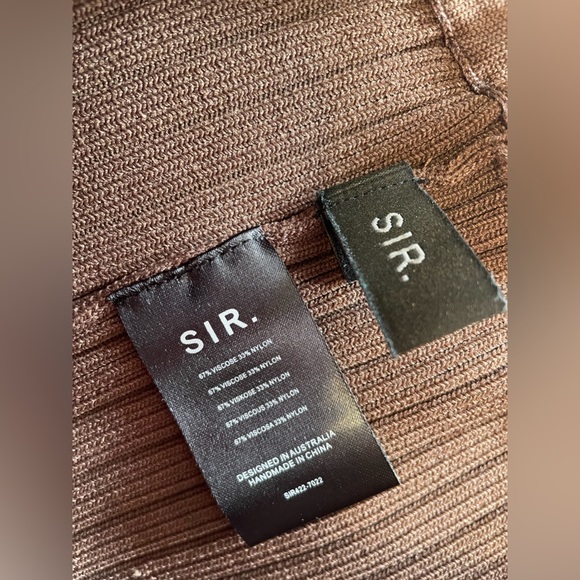 SIR THE LABEL Sylvie Chocolate Brown Ribbed Flare Slit Pants Size 2 - Picture 10 of 12